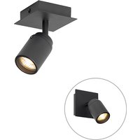 Moderne badkamer spot zwart vierkant IP44 - Ducha