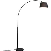 Moderne booglamp zwart met zwarte stoffen kap - Arc Basic