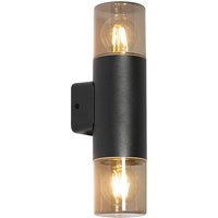 Moderne buiten wandlamp zwart 2-lichts IP44 - Odense