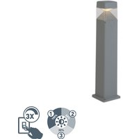 Moderne buitenpaal grijs 80 cm incl. LED IP55 - Ester