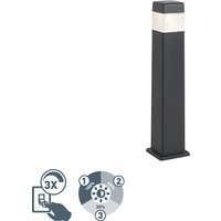 Moderne buitenpaal zwart 80 cm incl. LED IP55 - Elisa