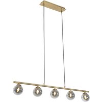 Moderne hanglamp goud 100 cm 5-lichts met smoke glas - Athens
