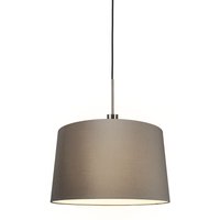 Moderne hanglamp staal met kap 45 cm taupe - Combi 1