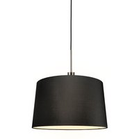 Moderne hanglamp staal met kap 45 cm zwart - Combi 1