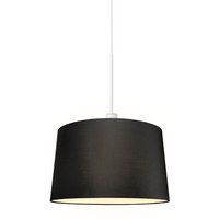 Moderne hanglamp wit met kap 45 cm zwart - Combi 1