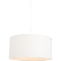 Moderne hanglamp wit met witte kap 50 cm - Combi 1