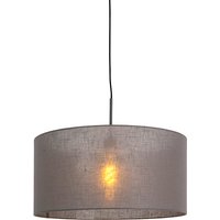 Moderne hanglamp zwart met grijze kap 50 cm - Combi 1