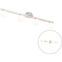 Moderne plafondlamp staal IP44 4-lichts - Cederic