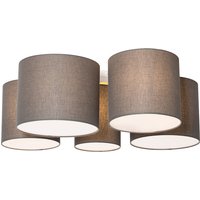 Moderne plafondlamp taupe 5-lichts - Multidrum