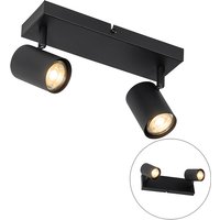 Moderne plafondlamp zwart 2-lichts verstelbaar rechthoekig - Jeana