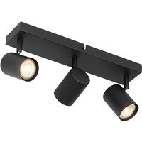 Moderne plafondlamp zwart 3-lichts verstelbaar rechthoekig - Jeana