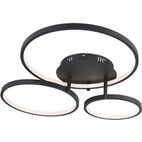 Moderne plafondlamp zwart incl. LED en dimmer- Rondas