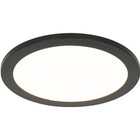 Moderne plafonnière zwart 30 cm incl. LED IP44 - Steve