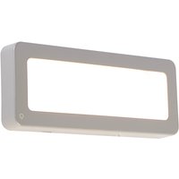 Moderne rechthoekige buitenwandlamp grijs incl. LED - Prim