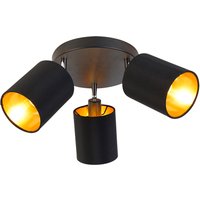 Moderne spot zwart met gouden binnenkant 3-lichts - Lofty