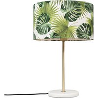 Moderne tafellamp messing met leaf kap 35 cm - Kaso