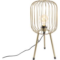 Moderne tafellamp tripod messing - Wire