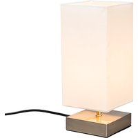 Moderne tafellamp wit met staal - Milo