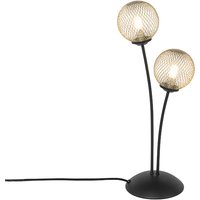 Moderne tafellamp zwart met goud 2-lichts - Athens Wire