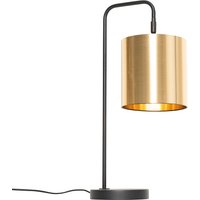 Moderne tafellamp zwart met goud - Lofty