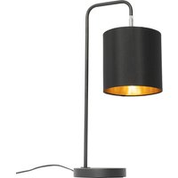 Moderne tafellamp zwart met gouden binnenkant - Lofty