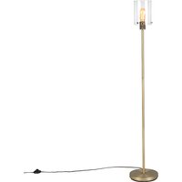 Moderne vloerlamp brons met glas - Dome