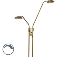 Moderne vloerlamp brons met leeslamp incl. LED - Eva