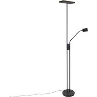 Moderne vloerlamp met leeslamp vierkant zwart - Jazzy