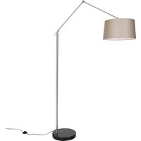 Moderne vloerlamp staal met kap taupe 45 cm - Editor
