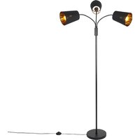 Moderne vloerlamp zwart 3-lichts - Carmen