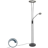 Moderne vloerlamp zwart incl. LED met leesarm - Divine