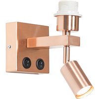 Moderne wandlamp koper met leeslamp - Brescia