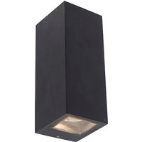 Moderne wandlamp zwart 2-lichts GU10 AR70 IP54 - Baleno