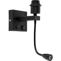 Moderne wandlamp zwart met flexarm - Brescia Combi