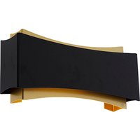 Moderne wandlamp zwart met goud - Plats