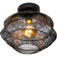 Oosterse plafondlamp zwart 25 cm - Vadi
