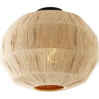 Oosterse plafondlamp zwart met touw - Riki