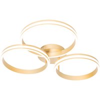 Plafondlamp messing incl. LED 3-staps dimbaar 3-lichts - Navara