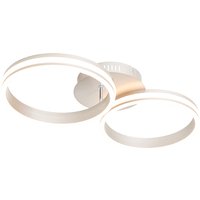 Plafondlamp staal incl. LED 3-staps dimbaar 2-lichts - Navara