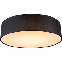 Plafondlamp zwart 40 cm incl. LED - Drum LED