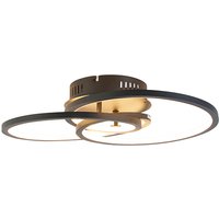 Plafondlamp zwart 45 cm incl. LED 3 staps dimbaar - Rowin