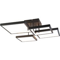 Plafondlamp zwart incl. LED 3 staps dimbaar 4-lichts - Lejo