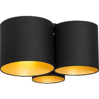 Plafondlamp zwart met gouden binnenkant 3-lichts - Multidrum