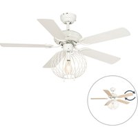 Plafondventilator wit met trekschakelaar - Mistral Johanna