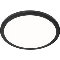 Plafonnière zwart 40 cm incl. LED 3-staps dimbaar IP44 - Steve