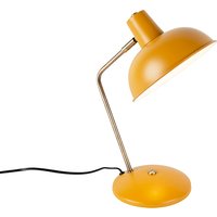 Retro tafellamp geel met brons - Milou