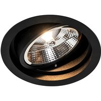 Ronde inbouwspot zwart verstelbaar - Chuck 111