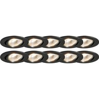 Set van 10 inbouwspots zwart kantelbaar - Cisco