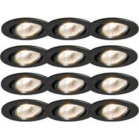 Set van 12 inbouwspots zwart kantelbaar - Cisco