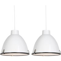 Set van 2 industriële hanglampen wit 38 cm dimbaar - Anteros